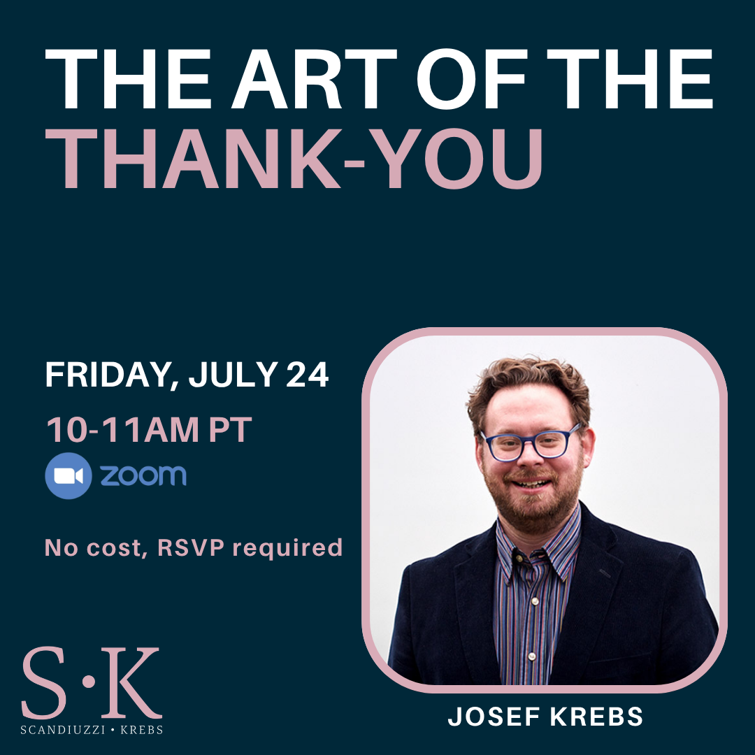 Scandiuzzi Krebs is hosting a free fundraising workshop on Zoom.